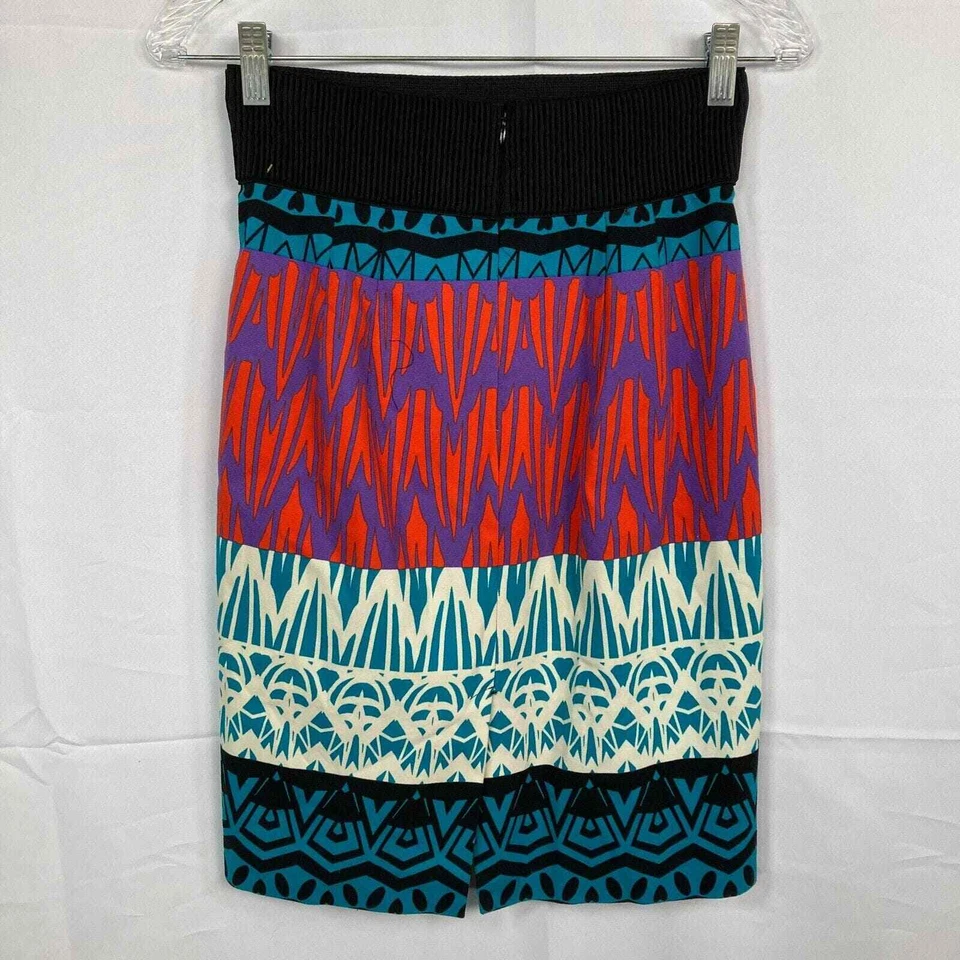 Falda Anthropologie Plenty Tracy Reese para mujer 0 lápiz elástica negra bloques de color Foto 3 de 4