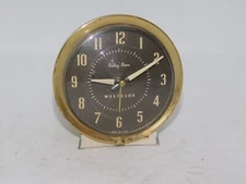 Vintage WESTCLOX Baby BEN Cream/Brass Wind UpAlarm Clock Tested Works
