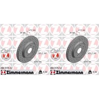 2X Zimmermann Bremsscheiben 293Mm AußEnbelÜFtet Gelocht Vorne Passend FüR Honda