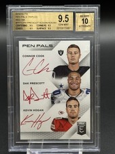 2016 Donruss Elite - Pen Pals Triples Dak Prescott Red Ink /5 SSP BGS 9.5 Auto10