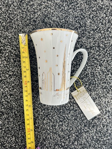 Dubai Souvenir Burj Khalifa Coffee Cup Mug Signature Collection White Gold NWT - Picture 8 of 8
