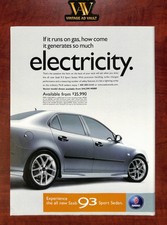 Saab 9-3 Sport Sedan Vintage Print Ad - It Generates So Much Electricity
