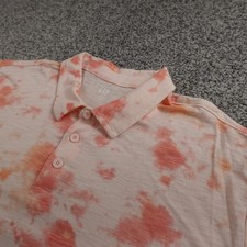 NEW GAP Polo Shirt Mens 2XL Orange Peach Tie Dye Short Sleeve Golf Casual Preppy