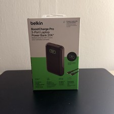 Belkin BoostCharge Pro 3-Port Laptop Power Bank 20K Black