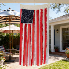 4Th of July Decorations,Patriotic Memorial Day Decor- 4 X 2.3 Ft Rag American Fl