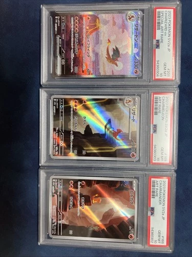 PSA 10 Charizard 201/165 Charmander Charmeleon 151 Japanese sequential set