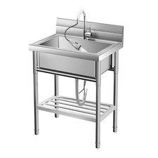 Commercial Sink Stainless Steel Catering Kitchen Single Bowl Wash Table