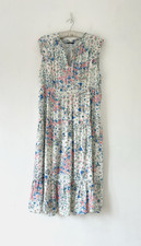 Joe Browns Dress Floral Viscose Ruffle Tie Summer Ditsy Sleeveless Midi Size 18