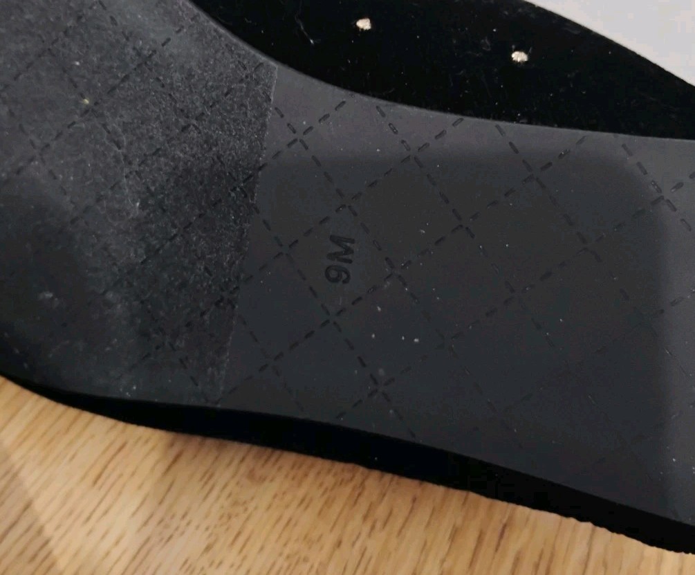 PANTOFOLA D’ORO Soma Ciabatte Donna Mule Nero Ricamato Oro Stelle Taglia 9M Nuove Slip On