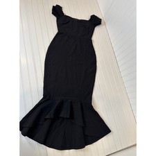 Lulus How Much I Care Black Off Shoulder Midi Dress Prom Party Holiday Medium