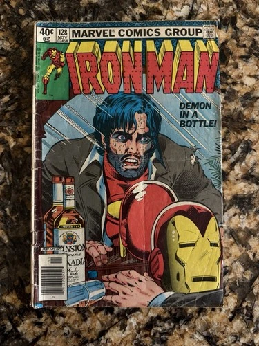 Iron Man #128 “Demon in a Bottle” – Vintage Marvel Comic, Fair Condition