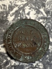 VINTAGE ORIGINAL AUSTRALIAN HALF PENNY MONEY CURRENCY PROP ART 1920s 1921