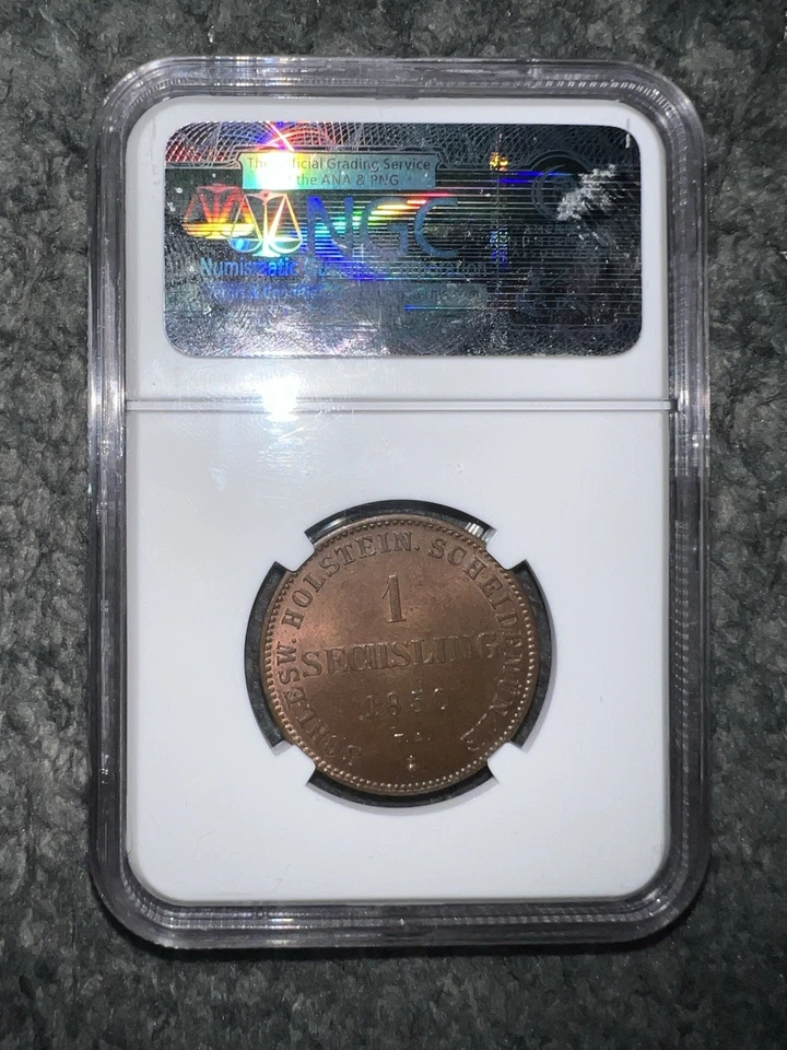 1850 TA Germany 1S Schleswig-Holstein MS64 BN NGC Cert-Rare Beauty! - Image 2 of 2