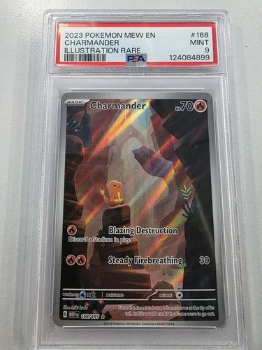 2023 POKEMON MEW EN-151 ILLUSTRATION RARE #168 CHARMANDER PSA 9
