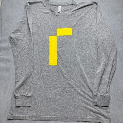 AMERICAN APPAREL 50/25/25 Gray Long Sleeve Shirt Large - Michigan Ross Tech Club