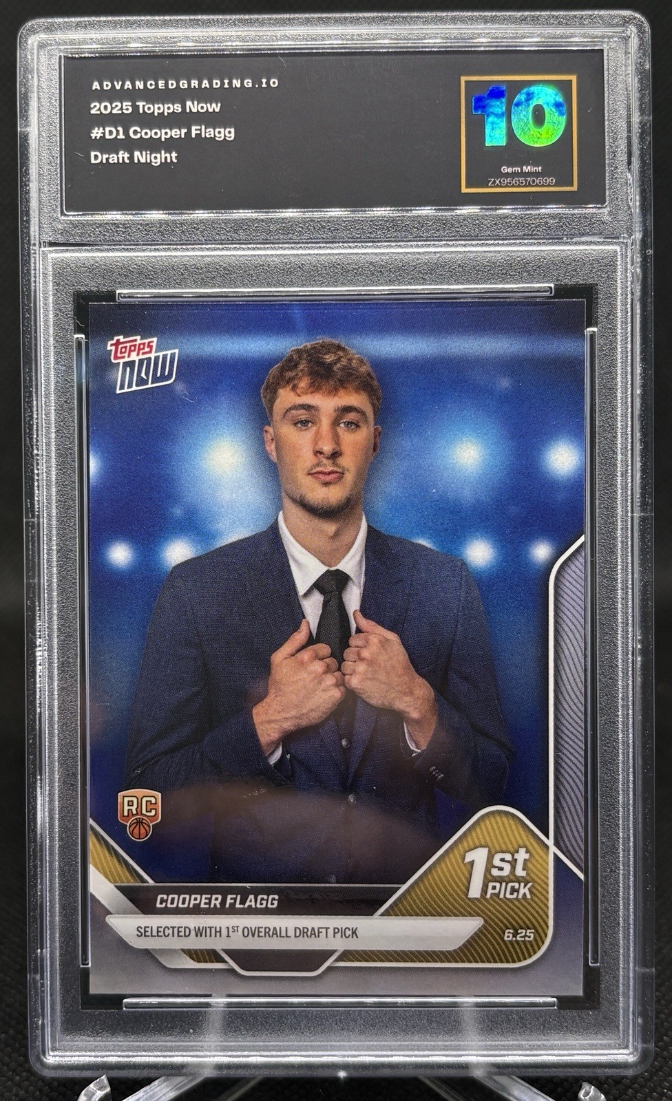 Cooper Flagg - 2025 Topps NOW #D1  - Gem MT 10 - Draft Night #1 Pick RC
