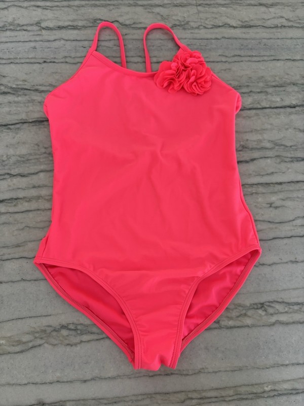 Gap Kids Girls Neon Pink Floral One-Piece Swimsuit Size L (10)
