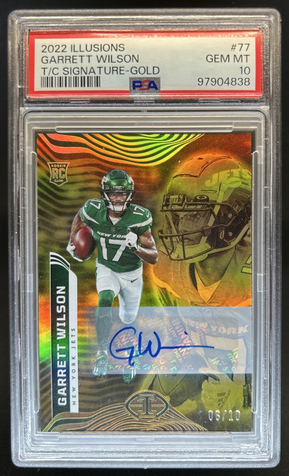 Garrett Wilson Panini Illusions #77 Trophy Collection-Signature-Gold