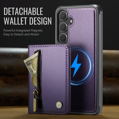 For Samsung S23 S24 S25 S26 Ultra Magnetic Wallet Case w/ Detachable Card Holder