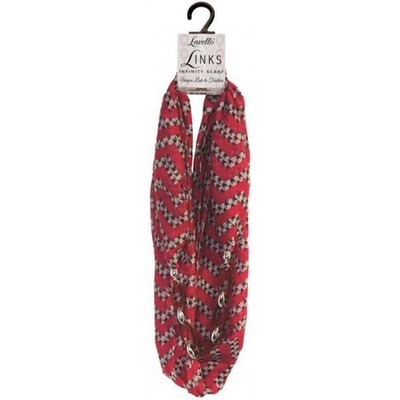 Lavello LINKS Houndstooth Chevron Infinity Scarf With Necklace Accent