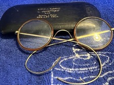 PRE 1930 ANTIQUE HARRY POTTER ROUND EYEGLASSES 12K GOLD FILLED W/ BAKELITE