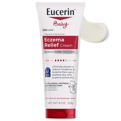 Eucerin Baby Eczema Relief Body Cream, Fragrance Free 8 Fl Oz (Pack of 1)