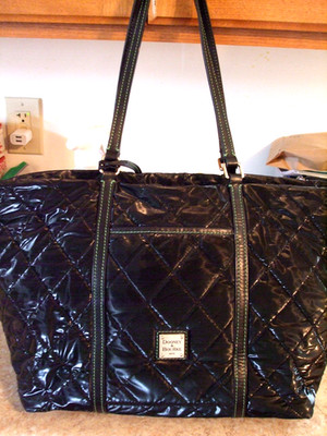 DOONEY & BOURKE TOTE BAG, SATCHEL, BLACK, EXCELLENT CONDITION, QUILTED, RARE