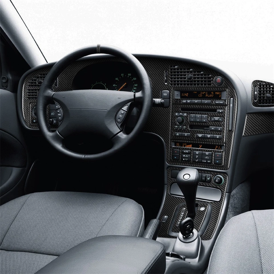 Juego completo de 32 kits de molduras decorativas de fibra de carbono suave para coche Saab 9-5 1997-2005 Foto 3 de 4