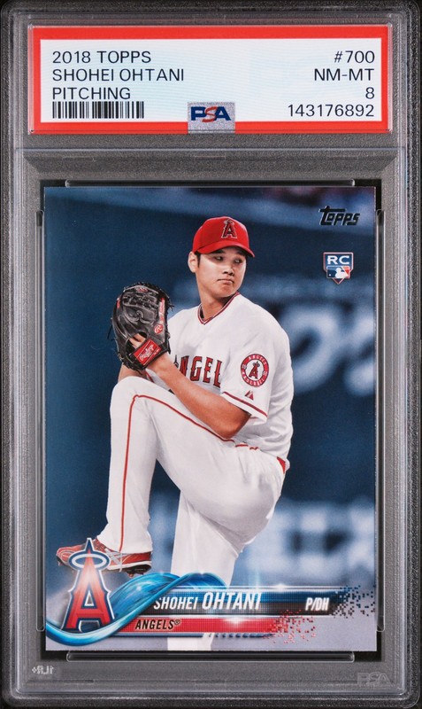 2018 TOPPS PITCHING #700 SHOHEI OHTANI ROOKIE RC PSA 8