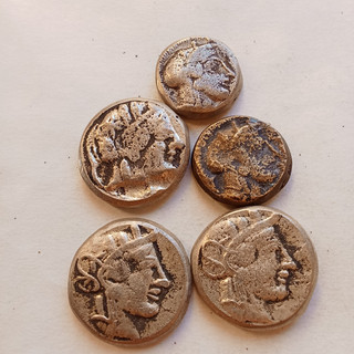 Ancient Roman Greek drachms tetradrachms bronze Silver Coin Lot Of 5 owl coins