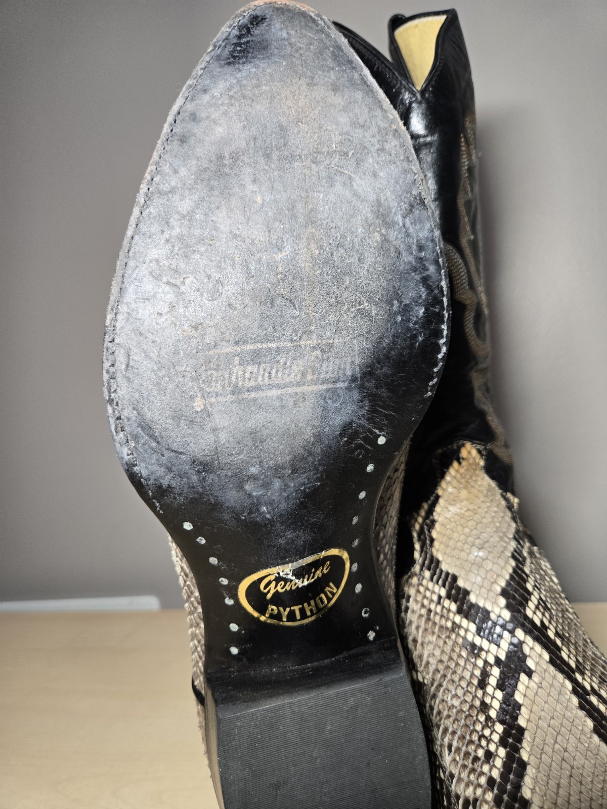Vintage Panhandle Slims Python Leather Cowboy Boo… - image 13