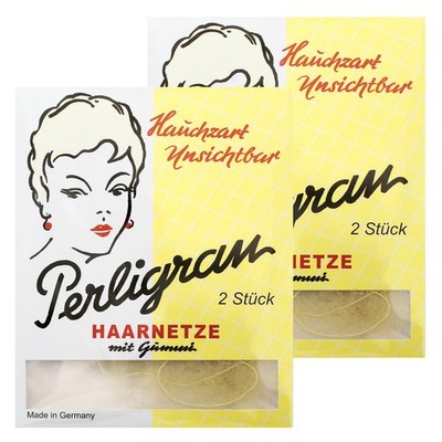 Haarnetz Perligran mit Gummi 2 x 2er Pack