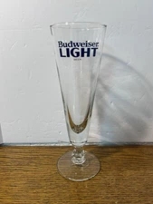 Budweiser Light Footed Pilsner Beer Glass Anheuser Busch Rare