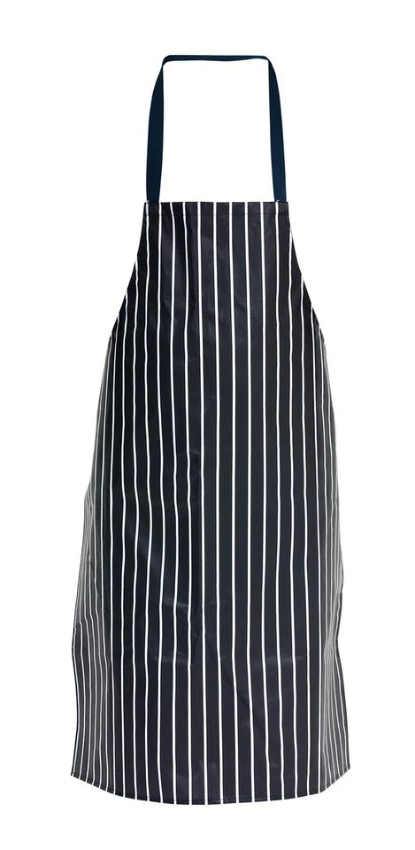 GENWARE Marineblau Wasserdichte Metzger PVC Streifen Lätzchen Schürze, Waschschürze 72 x 100 cm