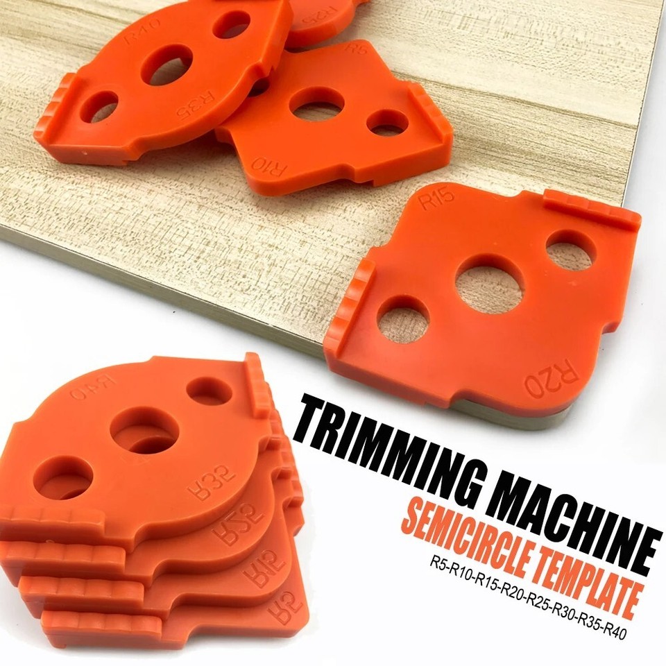 HERMIT TOOLS 18-in-1 Corner Jig Template Set – 5 Router/Trimmer Templates With Bracket For Half-Round Radii R5–R50 & T5–T40 (ABS)