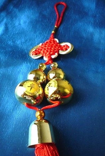 Doble Wu Lou/Calabaza Feng Shui chapado en oro buena salud energía de la suerte - Imagen 3 de 10