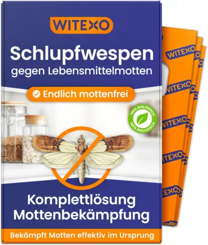 Witexo® Schlupfwespen gegen Lebensmittelmotten | 4 Lieferungen über 8 Wochen