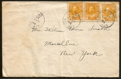 #ad 1925 Cover 3 x 1c Admiral CDS Verona Ontario to USA C $3.00