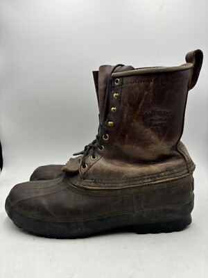 Hoffman’s Men’s Brown Leather Insulated 10” Winter Hunting Pac Boots Size  US 12