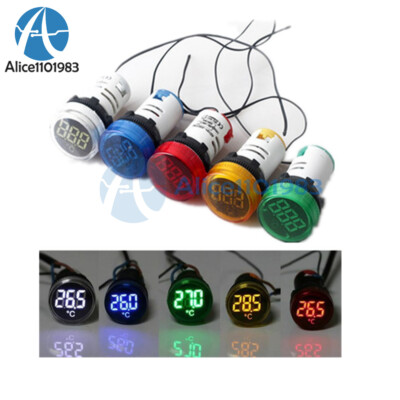 AC50-380V 22mm Thermometer Indicator Light LED Digital DisplayTemperature Meter