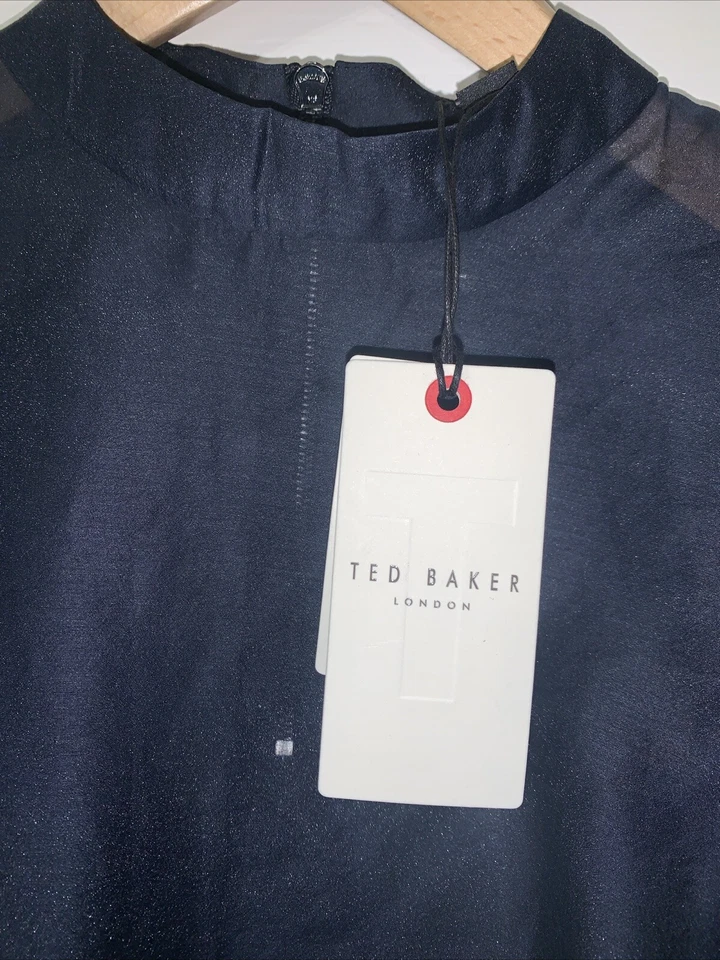 BNWT LADIES TED BAKER FRIAS SHEER ORGANZA TOP BALLOON SLEEV. SZ 0,UK 6 RRP £135 - Image 2 of 4