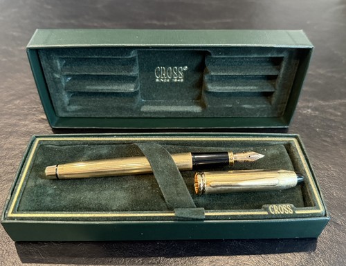 CROSS TOWNSEND 10K Gold Filled FOUNTAIN PEN w/14K Gold Medium Nib With Box - Picture 4 of 20