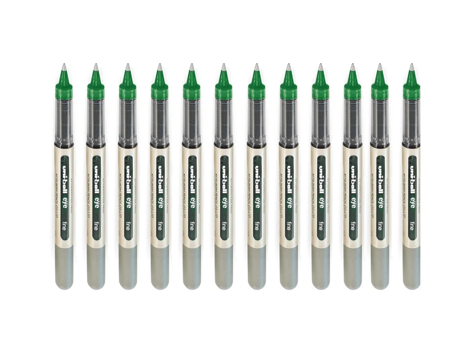 UNI-BALL 12 x Uniball UB-157 Eye Fine Roller Ball Pen 0.5mm LIGHT GREEN pen Best Price