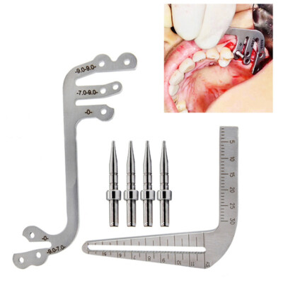 Dental Implant Surgical Drill Guide Locator Instrument Tooth Measuring Rule Set