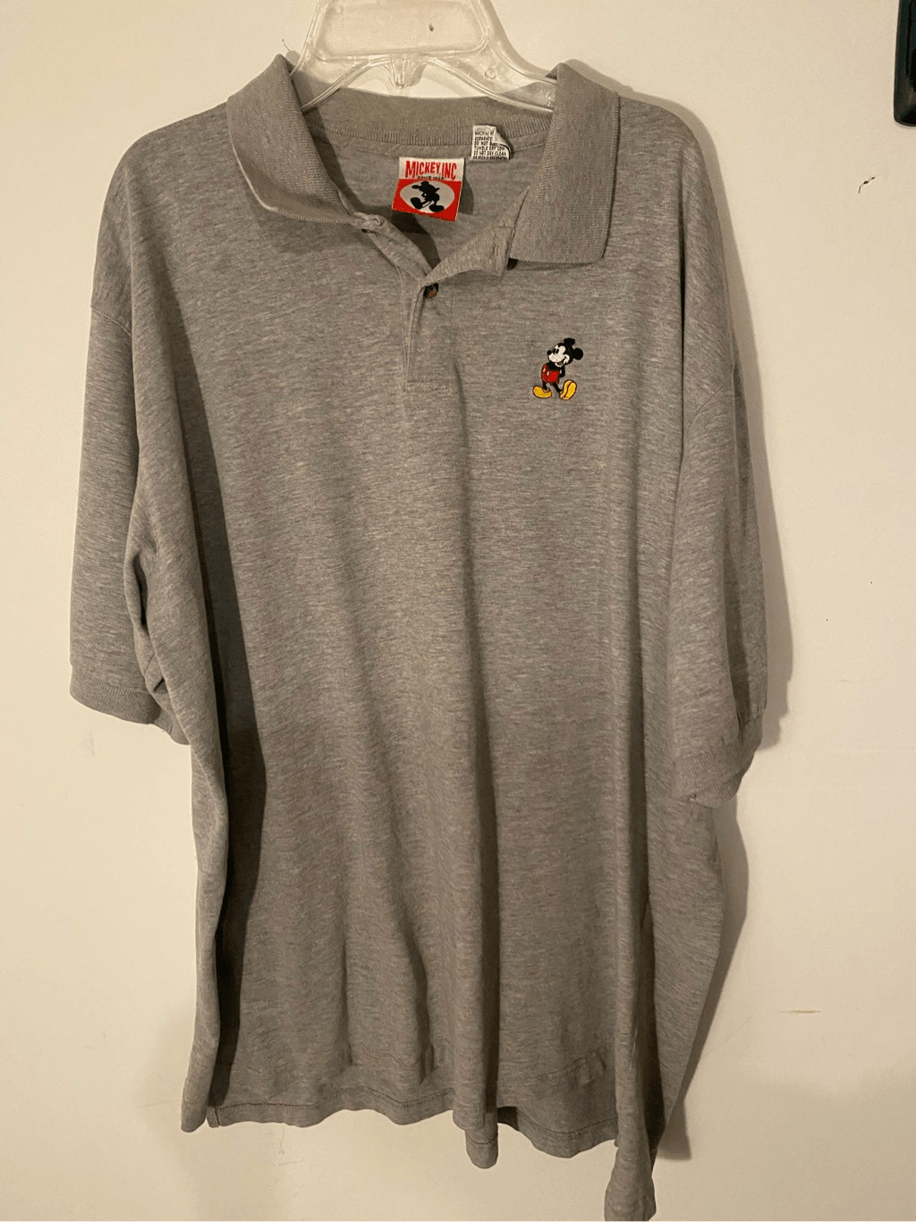 Vintage Mickey Mouse Inc Polo Gray Shirt XXL