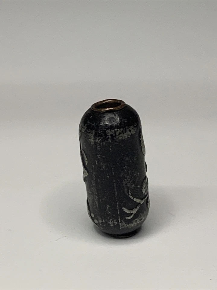 Antiguo Ojime Media Luna Árbol Cuentas Meiji Japón Netsuke Inro Metales Mezclados Foto 3 de 4