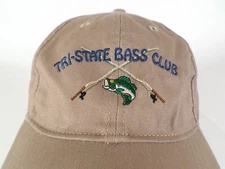 Tri State Bass Club Hat Cap Largemouth Fish Fishing Spinning Rod Reel Strapback