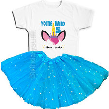 Unicorn Party 5th Birthday Turquoise Tutu Outfit Personalized Name option
