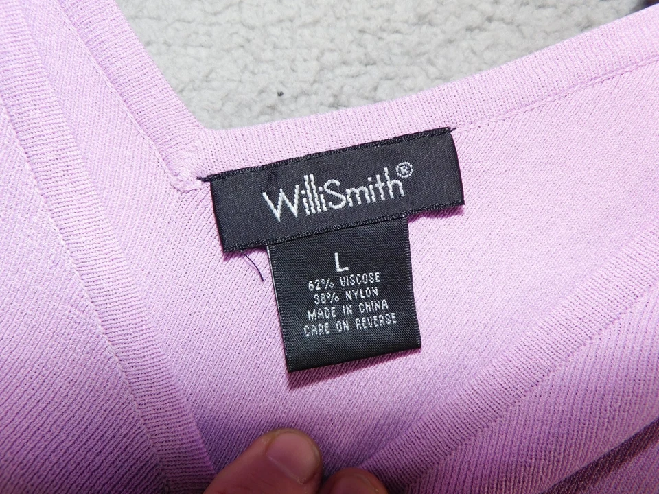 Blusa Willi Smith Feminina Roxa Decote V Manga Longa Viscose/Nylon Tamanho G - Imagem 3 de 4