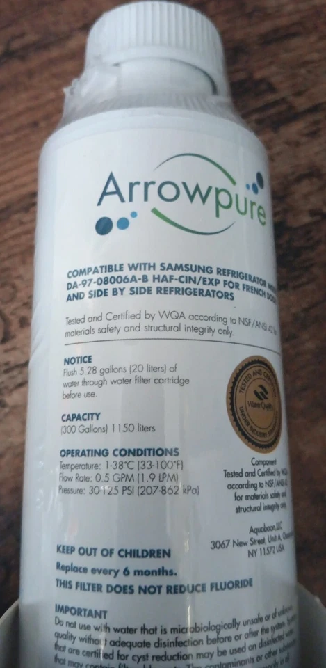 Samsung DA29-00020B Arrowpure Refrigerator Water Filters TWO PACK - Image 4 of 4